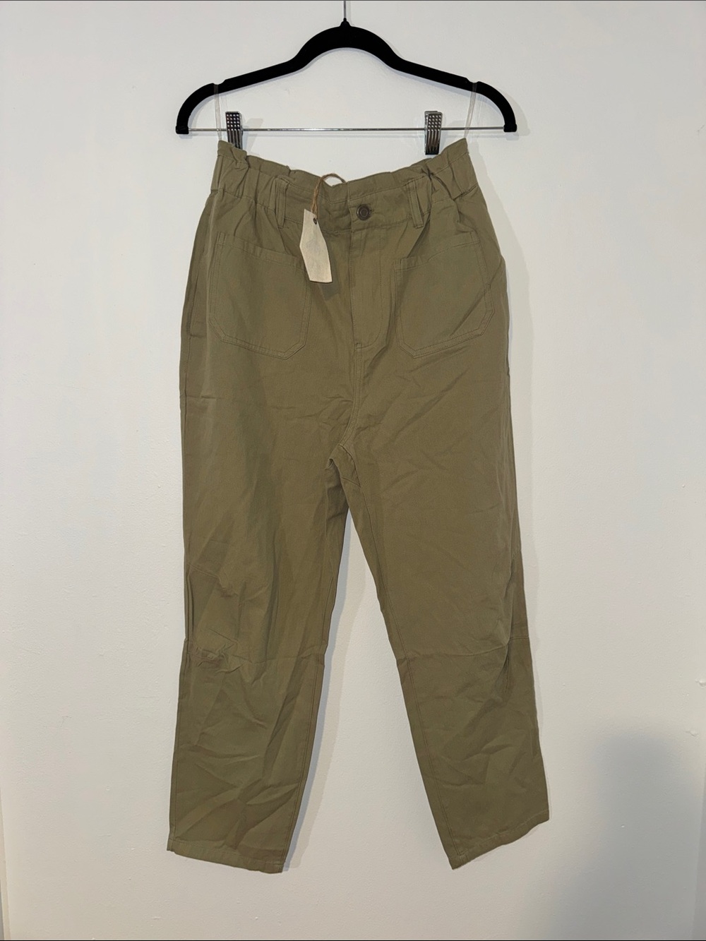 Easel Olive Green High-Waist Chino Pants, Size M